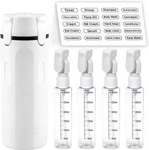 Winb 4 in 1 Travel Dispenser Bottle Set 30ml Leakproof Travel Container | 4-in-one design for shampoo, lotion, conditioner, body wash - portable, easy to fill, compact for carry-on Winb 4 in 1 Travel Dispenser Bottle Set 30ml Leakproof Travel Container | 4-in-one design for shampoo, lotion, conditioner, body wash - portable, easy to fill, compact for carry-on
