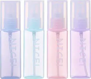 Agoder Plastic Spray Bottles 1.7oz / 50ml - Empty Fine Mist Plastic Mini Travel Bottle Set Small Refillable Liquid Containers for Travel, Perfume, Cleaning, and Makeup Cosmetic Use (4 Pcs) Agoder Plastic Spray Bottles 1.7oz / 50ml - Empty Fine Mist Plastic Mini Travel Bottle Set Small Refillable Liquid Containers for Travel, Perfume, Cleaning, and Makeup Cosmetic Use (4 Pcs)