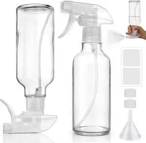 10oz Glass Spray Bottles 2 Pack, 360 Any-Angle Spraying 10oz Glass Spray Bottles 2 Pack, 360 Any-Angle Spraying