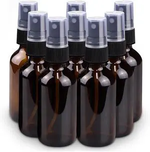 Wedama Spray Bottle, 2 oz Fine Mist Glass Spray Bottles, Little Refillable Liquid Containers for Watering Flowers Cleaning (8 Pack, Amber) Wedama Spray Bottle, 2 oz Fine Mist Glass Spray Bottles, Little Refillable Liquid Containers for Watering Flowers Cleaning (8 Pack, Amber)