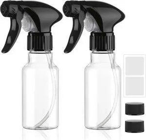 Spray Bottles 4oz/120ml Plastic Small, Clear, 2 Pack | Mist/Stream Spraying, Heavy Duty, For Hair, For Cleaning Solutions, For Plants Spray Bottles 4oz/120ml Plastic Small, Clear, 2 Pack | Mist/Stream Spraying, Heavy Duty, For Hair, For Cleaning Solutions, For Plants