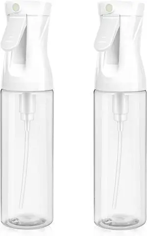 2-Pack Continuous Fine Mist Spray Bottle for Hair - Patented Ultra-Fine Mist for Hairstyling, Cleaning, Plants, and More - BPA-Free, Leak-Proof, 360° Spray, Durable - White (300 ml/10.1oz) 2-Pack Continuous Fine Mist Spray Bottle for Hair - Patented Ultra-Fine Mist for Hairstyling, Cleaning, Plants, and More - BPA-Free, Leak-Proof, 360° Spray, Durable - White (300 ml/10.1oz)