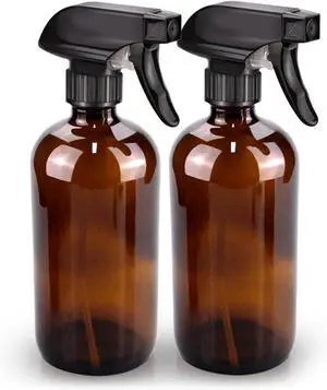Bontip Glass Spray Bottle 16 oz for Cleaning, Plants (2 Pack, Amber) | Refillable amber spray bottle Set, BPA-free eco glass, With labels and funnel, Great for cleaners, plant misting, hair care Bontip Glass Spray Bottle 16 oz for Cleaning, Plants (2 Pack, Amber) | Refillable amber spray bottle Set, BPA-free eco glass, With labels and funnel, Great for cleaners, plant misting, hair care