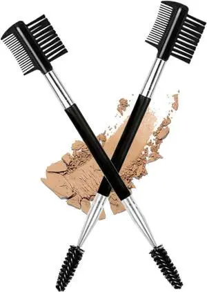 2PCS Eyebrow Eyelash Brush 3 Head Eyelash Comb Double Head Brush Makeup Grooming Tool Cosmetic (Black) 2PCS Eyebrow Eyelash Brush 3 Head Eyelash Comb Double Head Brush Makeup Grooming Tool Cosmetic (Black)