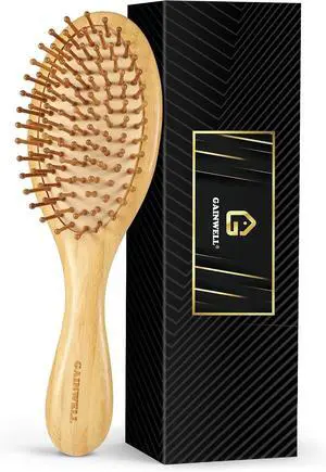 GAINWELL Bamboo Hair Brush for Hair Growth, Natural Bamboo Bristles Detangling Wooden Paddle Hairbrush for Massaging Scalp, for Women Men and Kids, for All Hair Types, with Ergonomic Handle GAINWELL Bamboo Hair Brush for Hair Growth, Natural Bamboo Bristles Detangling Wooden Paddle Hairbrush for Massaging Scalp, for Women Men and Kids, for All Hair Types, with Ergonomic Handle