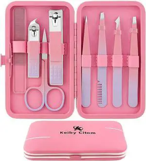 Tweezers Set for Facial Hair Removal Women, 8Pcs Precision Eyebrow Tweezers Nail Clipper Set Eyebrow Plucker Men for Ingrown Hair Removal (Pink) Tweezers Set for Facial Hair Removal Women, 8Pcs Precision Eyebrow Tweezers Nail Clipper Set Eyebrow Plucker Men for Ingrown Hair Removal (Pink)