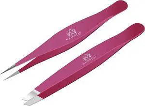 Majestic Bombay Precision Tweezers Set, Fine Point, Slant, Women and Men | Fine Tip and Slant Tweezers for Splinter and Tick Removal, Eyebrow Grooming, Ingrown Hair, False Lashes and First Aid Kit Use Majestic Bombay Precision Tweezers Set, Fine Point, Slant, Women and Men | Fine Tip and Slant Tweezers for Splinter and Tick Removal, Eyebrow Grooming, Ingrown Hair, False Lashes and First Aid Kit Use