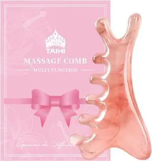 TAIHI Gua Sha Massage Comb, 4-in-1 Scalp Massager Facial Tool for Neck, Body, Lymphatic Drainage, Tension Relief, Gifts for Women and Men (Pink) TAIHI Gua Sha Massage Comb, 4-in-1 Scalp Massager Facial Tool for Neck, Body, Lymphatic Drainage, Tension Relief, Gifts for Women and Men (Pink)