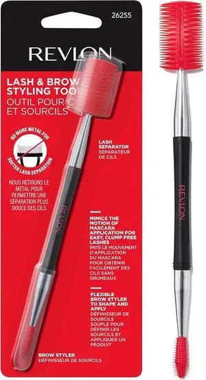Revlon Lash & Brow Styling Tool, 1 Count | Dual ended eyelash separator and eyebrow spoolie brush that styles lashes and brows. Works with mascara. Revlon Lash & Brow Styling Tool, 1 Count | Dual ended eyelash separator and eyebrow spoolie brush that styles lashes and brows. Works with mascara.
