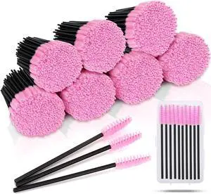 EWVVSS 600-Pcs Mascara Wands Disposable Eyelash Brush with Container Spoolies for Eyebrows Extensions(Pink) EWVVSS 600-Pcs Mascara Wands Disposable Eyelash Brush with Container Spoolies for Eyebrows Extensions(Pink)