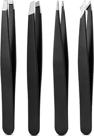 Derlaier 4Pcs Steel Tweezers Set, Eyebrow Blackhead Ingrown Hair Tool | Rust-Proof 4Pcs Multi-Tip Tweezers for Eyebrows, Blackheads & Ingrown Hairs, Daily Unisex Facial Grooming Derlaier 4Pcs Steel Tweezers Set, Eyebrow Blackhead Ingrown Hair Tool | Rust-Proof 4Pcs Multi-Tip Tweezers for Eyebrows, Blackheads & Ingrown Hairs, Daily Unisex Facial Grooming