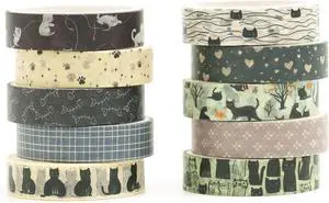 10 Rolls Skinny Washi Tape Set Texture Arts Adhesive Tapes Basic Patterns Decorative Masking Tape Sets for Craft, Kids, Scrapbook, DIY, Gift Wrapping (Style One) 10 Rolls Skinny Washi Tape Set Texture Arts Adhesive Tapes Basic Patterns Decorative Masking Tape Sets for Craft, Kids, Scrapbook, DIY, Gift Wrapping (Style One)