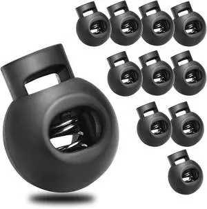 CooBigo 50Pack Single Hole Round Plastic Cord Locks, Spring Toggle Stopper for Drawstring Paracord Elastic Shoeslace Lock Glove Hats Sweatpant Hoodie Backpack String Clip Fastener Replacement CooBigo 50Pack Single Hole Round Plastic Cord Locks, Spring Toggle Stopper for Drawstring Paracord Elastic Shoeslace Lock Glove Hats Sweatpant Hoodie Backpack String Clip Fastener Replacement