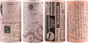 Dizdkizd Vintage Washi Tape Wide, Junk Journal Supplies, Map Newspaper Masking Tapes Stickers, Arts & Crafts Tape, Great for Vintage Journals, Gift Wrapping, 3 Inches × 4 Rolls Dizdkizd Vintage Washi Tape Wide, Junk Journal Supplies, Map Newspaper Masking Tapes Stickers, Arts & Crafts Tape, Great for Vintage Journals, Gift Wrapping, 3 Inches × 4 Rolls