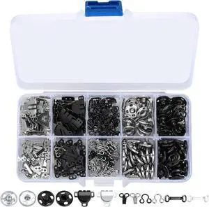 100Pcs Sewing Hooks and Eyes Closure Set,3 Styles Skirt Hook SewingSnapsKit 100Pcs Sewing Hooks and Eyes Closure Set,3 Styles Skirt Hook SewingSnapsKit