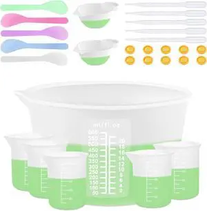 Sjubaopen Silicone Measuring Cups 600ml for Resin, Epoxy, Baking Sjubaopen Silicone Measuring Cups 600ml for Resin, Epoxy, Baking