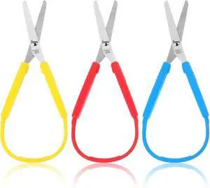 Ouligay Mini Loop Scissors - Adaptive, Colorful Grip, Self-Opening, Right & Lefty Support for Children & Adults Ouligay Mini Loop Scissors - Adaptive, Colorful Grip, Self-Opening, Right & Lefty Support for Children & Adults