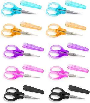 10 Pcs Mini Detail Craft Scissors, Stainless Steel, 3.5" 10 Pcs Mini Detail Craft Scissors, Stainless Steel, 3.5"