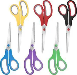 6 Packs Sewing Craft Scissors Bulk,8" Multipurpose Heavy Duty Sharp Scissors,Stainless Steel Shears for Home Office Student Supplies,6 Colors 6 Packs Sewing Craft Scissors Bulk,8" Multipurpose Heavy Duty Sharp Scissors,Stainless Steel Shears for Home Office Student Supplies,6 Colors
