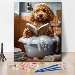 TUMOVO Adult Paint by Number Kits On Canvas Golden Doodle Dog TUMOVO Adult Paint by Number Kits On Canvas Golden Doodle Dog
