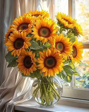 ZRIZQ Sunflower Paint by Numbers Kit for Adults Beginner,Flowers,16x20 ZRIZQ Sunflower Paint by Numbers Kit for Adults Beginner,Flowers,16x20