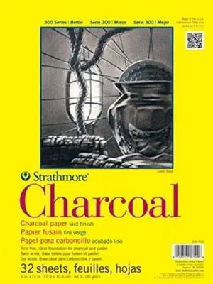 Strathmore 300 Series Charcoal Paper Pad, Glue Bound, 9x12 inches, 32 Sheets (64lb/95g) - Artist Paper for Adults and Students - Charcoal and Pastel Strathmore 300 Series Charcoal Paper Pad, Glue Bound, 9x12 inches, 32 Sheets (64lb/95g) - Artist Paper for Adults and Students - Charcoal and Pastel