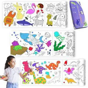 Raissily 3 PCS Children Drawing Rolls, 118" x 11.8" Coloring Sticky Paper Rolls Graffiti Scroll DIY Filling Picture Wall Painting Paper Roll for Kids Gift (Dinosaur/Animal/Infauna) Raissily 3 PCS Children Drawing Rolls, 118" x 11.8" Coloring Sticky Paper Rolls Graffiti Scroll DIY Filling Picture Wall Painting Paper Roll for Kids Gift (Dinosaur/Animal/Infauna)