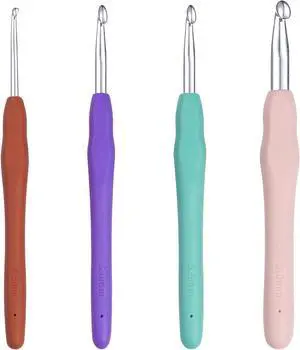 Ortarco Crochet Hooks Set, Ergonomic Soft Handle for Arthritic Hands, 2.5mm- 8mm 4 Size Knitting Needles for Beginners and Crocheting Yarn (4) Ortarco Crochet Hooks Set, Ergonomic Soft Handle for Arthritic Hands, 2.5mm- 8mm 4 Size Knitting Needles for Beginners and Crocheting Yarn (4)