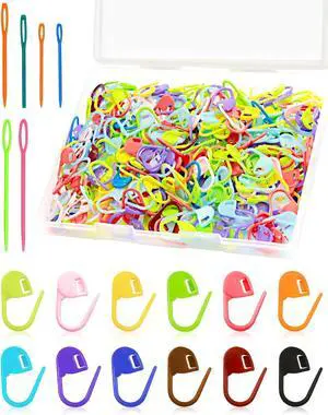 FIVEIZERO 300pcs Stitch Markers for Crocheting & 6pcs Blunt Sewing Needles FIVEIZERO 300pcs Stitch Markers for Crocheting & 6pcs Blunt Sewing Needles