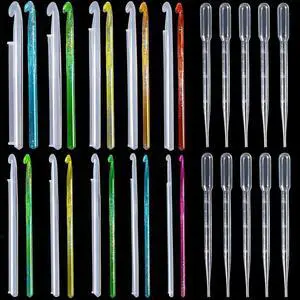 MIKIMIQI 10 Pcs Crochet Hooks Resin Molds with 10 Pcs Droppers for DIY Resin Crafts MIKIMIQI 10 Pcs Crochet Hooks Resin Molds with 10 Pcs Droppers for DIY Resin Crafts