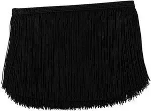 5 Yards of 6" Long Chainette Fringe Thread Yarn Tassel Trim Braid Fringe for Crafts Sewing and Decor-Black 5 Yards of 6" Long Chainette Fringe Thread Yarn Tassel Trim Braid Fringe for Crafts Sewing and Decor-Black