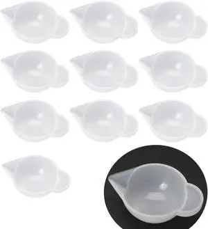 Luckycivia 10 Pcs Silicone Mold Cup Dispenser, Mini Measuring Cup, Color Modulation Tools for DIY Epoxy Resin Craft Luckycivia 10 Pcs Silicone Mold Cup Dispenser, Mini Measuring Cup, Color Modulation Tools for DIY Epoxy Resin Craft