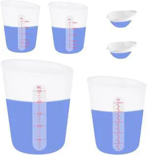 6 PCS Silicone Cup Set, 500ml, 250ml and 125ml for Epoxy Silicone Measuring Cups, Non-Stick Mixing Cups, Casting Molds, Jewelry Making,with Marking Ounces/ml 6 PCS Silicone Cup Set, 500ml, 250ml and 125ml for Epoxy Silicone Measuring Cups, Non-Stick Mixing Cups, Casting Molds, Jewelry Making,with Marking Ounces/ml