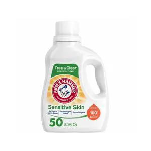 Arm & Hammer Sensitive Skin Free & Clear Liquid Laundry Detergent, 50oz, 50 Loads, PlantDerived Gentle Concentrated Formula Arm & Hammer Sensitive Skin Free & Clear Liquid Laundry Detergent, 50oz, 50 Loads, PlantDerived Gentle Concentrated Formula