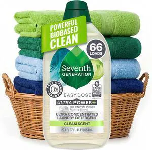 Seventh Generation Ultra Power Plus Clean Scent Laundry Detergent, 23.1 fl oz, 66 Loads, EasyDose AutoDosing Technology, EPA Safer Choice Certified Seventh Generation Ultra Power Plus Clean Scent Laundry Detergent, 23.1 fl oz, 66 Loads, EasyDose AutoDosing Technology, EPA Safer Choice Certified