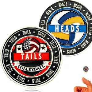 Volleyball Coin Tosser 1.57 Inch - Heads and Tails Sports Coins for Coin Tossing, Referee Equipment Portable Accessories for Training Competition Volleyball Coin Tosser 1.57 Inch - Heads and Tails Sports Coins for Coin Tossing, Referee Equipment Portable Accessories for Training Competition
