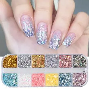 12 Colors Glitter Sequins, Holographic Irregular Sparkly Flakes, 3D Laser Ultra-Thin Shiny Acrylic Nail Supplies for Women Girls Manicure Charms Decorations, Crafts 12 Colors Glitter Sequins, Holographic Irregular Sparkly Flakes, 3D Laser Ultra-Thin Shiny Acrylic Nail Supplies for Women Girls Manicure Charms Decorations, Crafts