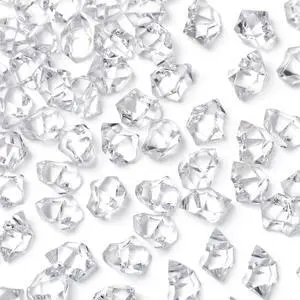 DOMESTAR Clear Fake Ice Rocks 150PCS Acrylic Crystal for Vase Fillers DOMESTAR Clear Fake Ice Rocks 150PCS Acrylic Crystal for Vase Fillers