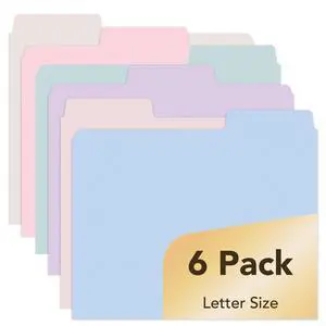 Mr. Pen Pastel File Folders, 1/3 Cut Tab, 6-Pack, Letter Size Mr. Pen Pastel File Folders, 1/3 Cut Tab, 6-Pack, Letter Size