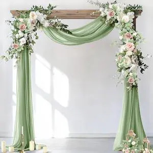 Sheer Chiffon Draping Fabric Wedding Arch Curtain for Party Decor Sheer Chiffon Draping Fabric Wedding Arch Curtain for Party Decor