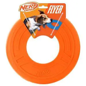 Nerf Dog Atomic Flyer 10-Inch Flying Disc Dog Fetch Toy, Rubber, for Medium & Large Dogs, Orange Nerf Dog Atomic Flyer 10-Inch Flying Disc Dog Fetch Toy, Rubber, for Medium & Large Dogs, Orange