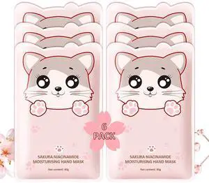 Hand Masks Moisturizing Gloves, 6 Pairs Hydrating Hand Peel Masks Gift Set for Dry Cracked Hands, Long-lasting Non-greasy for Women Hand Masks Moisturizing Gloves, 6 Pairs Hydrating Hand Peel Masks Gift Set for Dry Cracked Hands, Long-lasting Non-greasy for Women