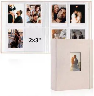 vivinin 2PCS Polaroid Photo Album, 2x3 Inch Pockets Mini Photo Album for 104 Pockets Hold 208 Pictures, Linen Hardcover Polaroid Album Book for Photos Family Anniversaries Baby Vacations (Off-white) vivinin 2PCS Polaroid Photo Album, 2x3 Inch Pockets Mini Photo Album for 104 Pockets Hold 208 Pictures, Linen Hardcover Polaroid Album Book for Photos Family Anniversaries Baby Vacations (Off-white)
