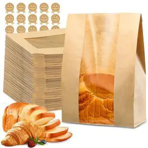 50 Pcs Bread Bags 50% Thicker with Window for Homemade Sourdough 50 Pcs Bread Bags 50% Thicker with Window for Homemade Sourdough