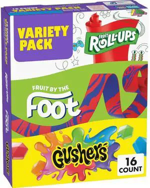 Fruit Flavored Snacks Variety Pack, Gluten Free, 16 Count, 10.2 Oz Fruit Flavored Snacks Variety Pack, Gluten Free, 16 Count, 10.2 Oz