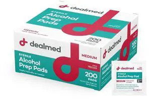 Dealmed Alcohol Prep Pads 70% Alcohol Sterile Wipes 200 Count Dealmed Alcohol Prep Pads 70% Alcohol Sterile Wipes 200 Count