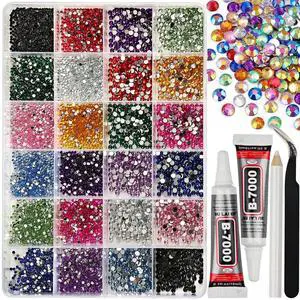 6000Pcs Resin Jelly Rhinestones 2mm 3mm Mixed-Color Flatback Gems with 2 Pcs B7000 Fabric Glue for DIY Crafts Clothing Tumblers Decor Nail Art Makeup 6000Pcs Resin Jelly Rhinestones 2mm 3mm Mixed-Color Flatback Gems with 2 Pcs B7000 Fabric Glue for DIY Crafts Clothing Tumblers Decor Nail Art Makeup