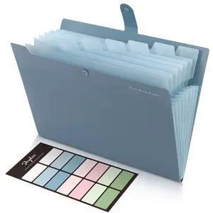 SKYDUE Expanding File Organizer with 8 Pockets, Accordion File Folder with Labels, Letter Size, Blue SKYDUE Expanding File Organizer with 8 Pockets, Accordion File Folder with Labels, Letter Size, Blue