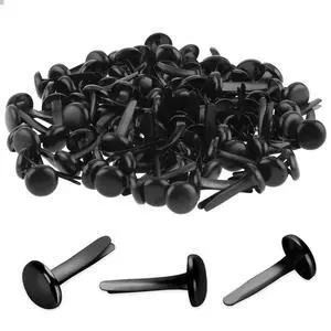 100PCS Brass Brads Round Paper Fasteners, Mini Metal Brads for Crafting, Scrapbooking, DIY - Black 100PCS Brass Brads Round Paper Fasteners, Mini Metal Brads for Crafting, Scrapbooking, DIY - Black