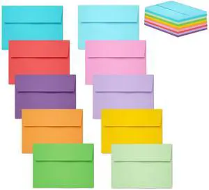 Slapaflife 50 Pack 4x6 Colored Envelopes for Invitations, Postcards, Wedding, Greeting Cards, Photos Slapaflife 50 Pack 4x6 Colored Envelopes for Invitations, Postcards, Wedding, Greeting Cards, Photos